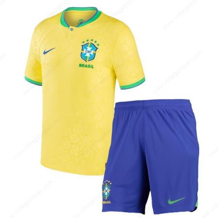 Fotballdrakter Brasil Hjemme Barn 2022